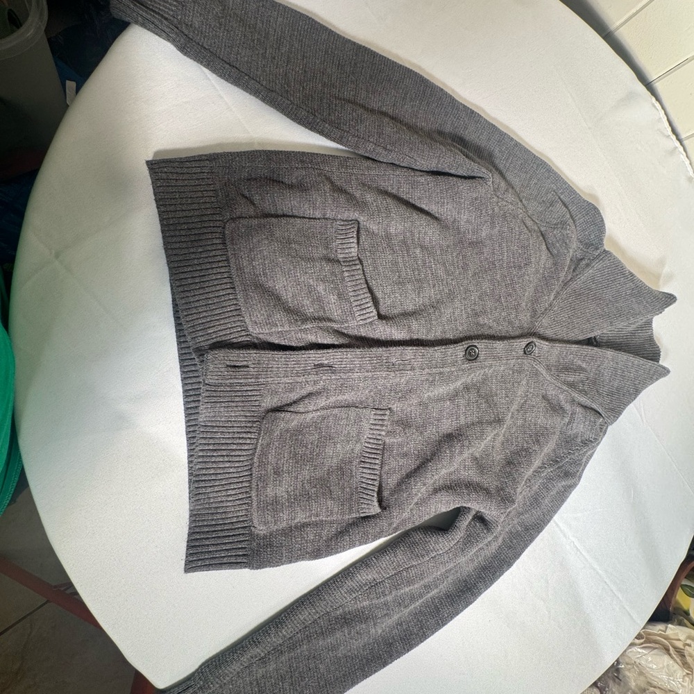 Gray Button-Up Cardigan
